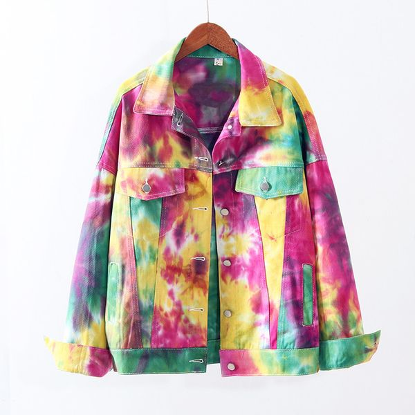 women's jackets korean loose harajuku tie-dye multicolor print oversized denim jacket streetwear women autumn casual fashion chaquetas, Black;brown
women's jackets korean loose harajuku tie-dye multicolor print oversized denim jacket streetwear women autumn casual fashion chaquetas, Black;brown