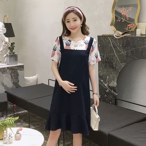 maternity clothes summer fruit printing one piece layer look pregnant dress clothes for pregnant women loose mom dress, White
maternity clothes summer fruit printing one piece layer look pregnant dress clothes for pregnant women loose mom dress, White