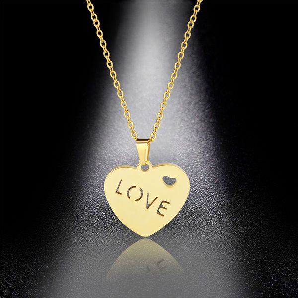 necklace stainless steel love letter necklace female clavicle chain accessories titanium steel heart pendant factory direct, Silver
necklace stainless steel love letter necklace female clavicle chain accessories titanium steel heart pendant factory direct, Silver