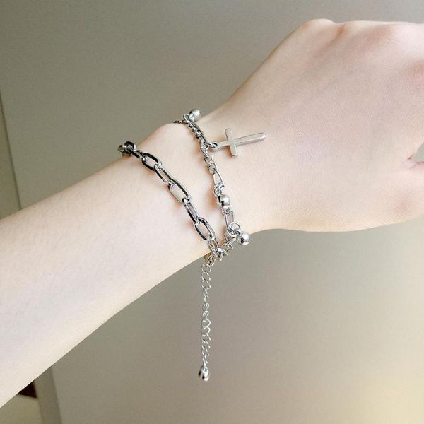 fashion double chain bracelet girls cross redemption beads tassel bracelet, Golden;silver
fashion double chain bracelet girls cross redemption beads tassel bracelet, Golden;silver