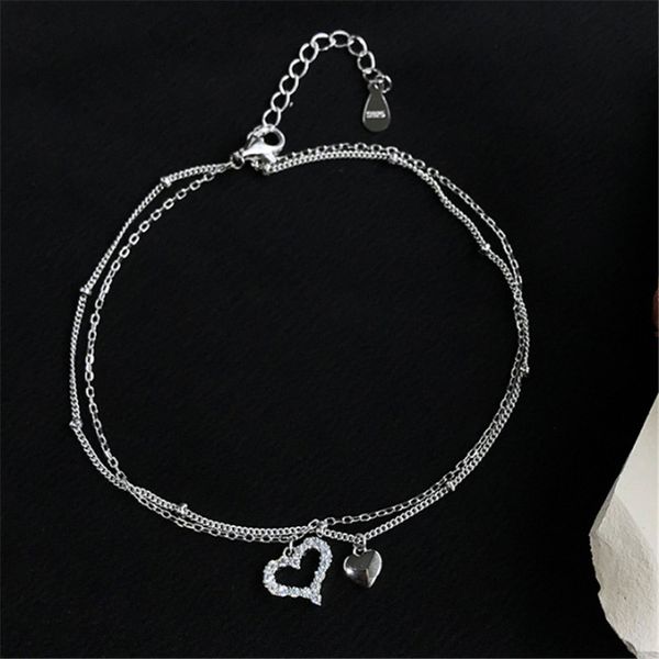 fashion women love heart shape ankle bracelet double layers chain foot anklet, Black
fashion women love heart shape ankle bracelet double layers chain foot anklet, Black