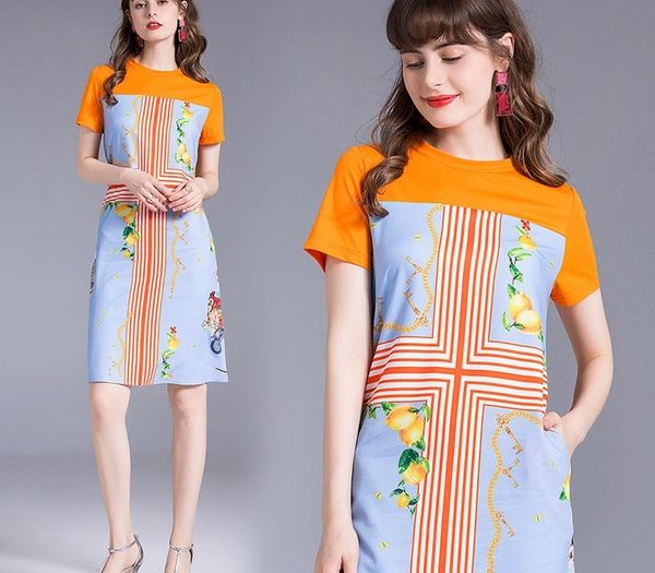 hayblst brand dress women new summer dresses short sleeves plus size clothes vestidos european style print clothing, Black;gray
hayblst brand dress women new summer dresses short sleeves plus size clothes vestidos european style print clothing, Black;gray