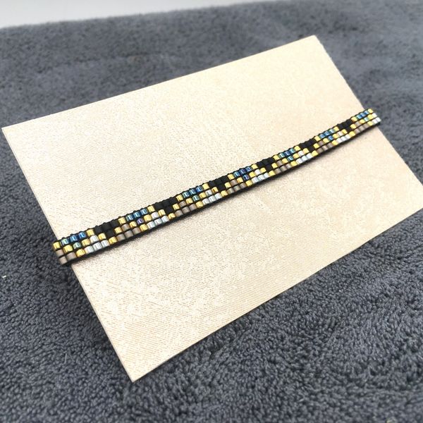 handmade friendship bracelet miyuki seed beads woven 3 rows charm bracelet homme for party jewelry gold b, Black