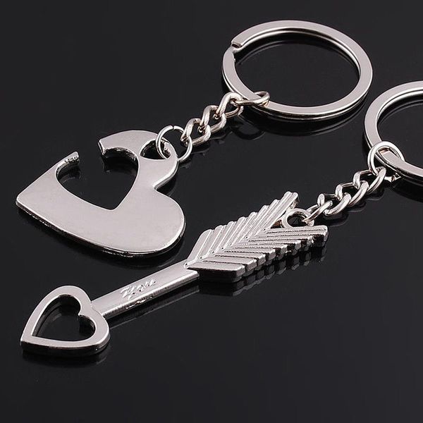 fashion heart arrow key ring keyfob romantic couples keychain lover gift, Silver 
fashion heart arrow key ring keyfob romantic couples keychain lover gift, Silver