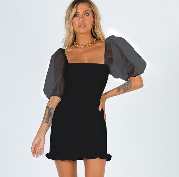 bodycon dresses fashion puff gauze sleeve square neck ladies party dresses palace style solid dresses summer womens ruffle, White;black
bodycon dresses fashion puff gauze sleeve square neck ladies party dresses palace style solid dresses summer womens ruffle, White;black