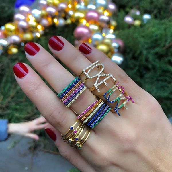 colorful cz fashion love ring for women mother's day gift jewelry 2020 elegant paved multi color rainbow cz open adjust rings, Golden;silver
colorful cz fashion love ring for women mother's day gift jewelry 2020 elegant paved multi color rainbow cz open adjust rings, Golden;silver