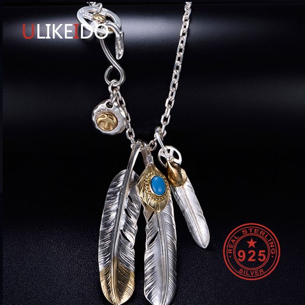 solid 925 sterling silver necklace for men vintage charms takahashi goros pendant eagle feather chain new popular jewelry p1022
solid 925 sterling silver necklace for men vintage charms takahashi goros pendant eagle feather chain new popular jewelry p1022