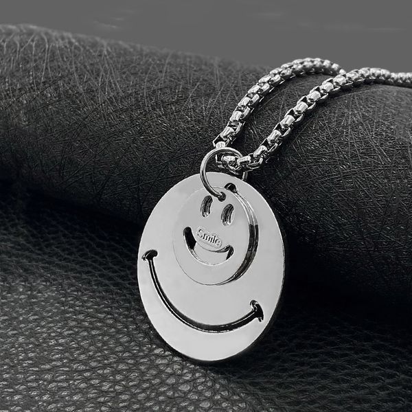 junerain fashionable titanium steel smiley face necklace lucky hip hop pendant simple personality hundred accessories sale, Silver
junerain fashionable titanium steel smiley face necklace lucky hip hop pendant simple personality hundred accessories sale, Silver