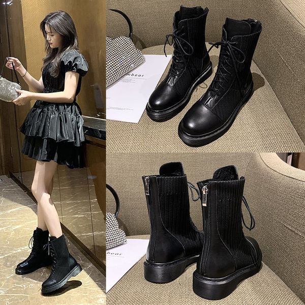 2020 autumn new ladies stitching boots comfortable breathable stretch boots fashion all-match flat-bottom women, Black
2020 autumn new ladies stitching boots comfortable breathable stretch boots fashion all-match flat-bottom women, Black