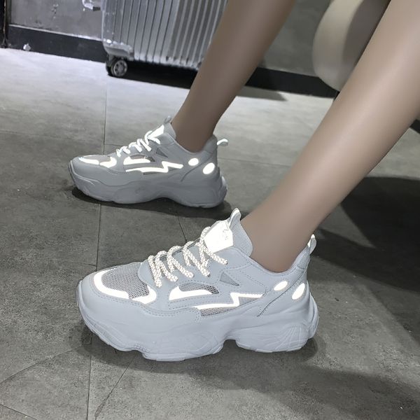 fashion reflective women sneakers 2020 mesh breathable vulcanized shoes ladies platform chunky casual shoes woman old dad shoes, Black
fashion reflective women sneakers 2020 mesh breathable vulcanized shoes ladies platform chunky casual shoes woman old dad shoes, Black