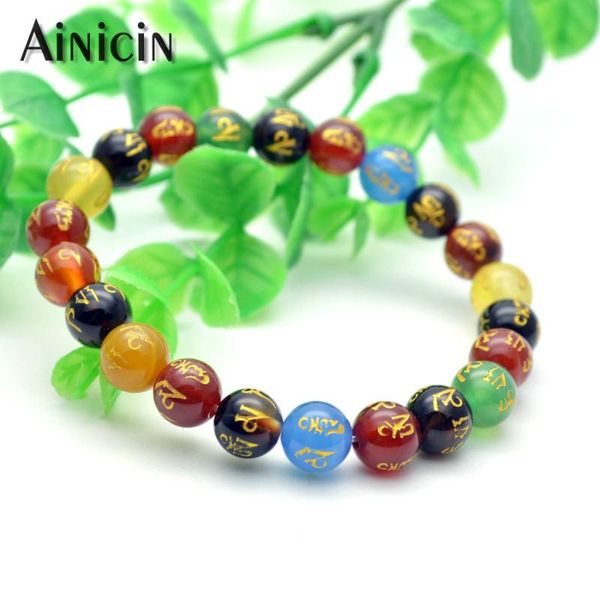 colorful stone gold plating six words om mani padme hum stretch beaded bracelets men and women prayer buddhism jewelry, Black
colorful stone gold plating six words om mani padme hum stretch beaded bracelets men and women prayer buddhism jewelry, Black