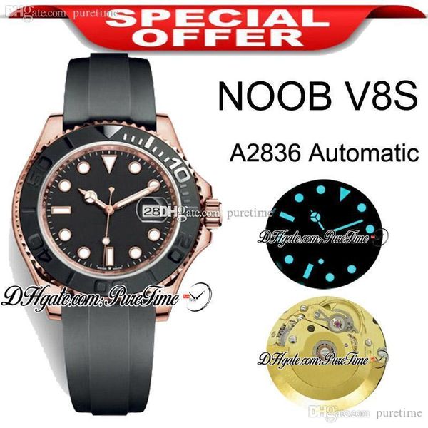 n v8s y-m eta a2836 automatic mens watch 3d black ceramic bezel 18k rose gold black dial rubber new edition puretime (extra strap, Slivery;brown 
n v8s y-m eta a2836 automatic mens watch 3d black ceramic bezel 18k rose gold black dial rubber new edition puretime (extra strap, Slivery;brown