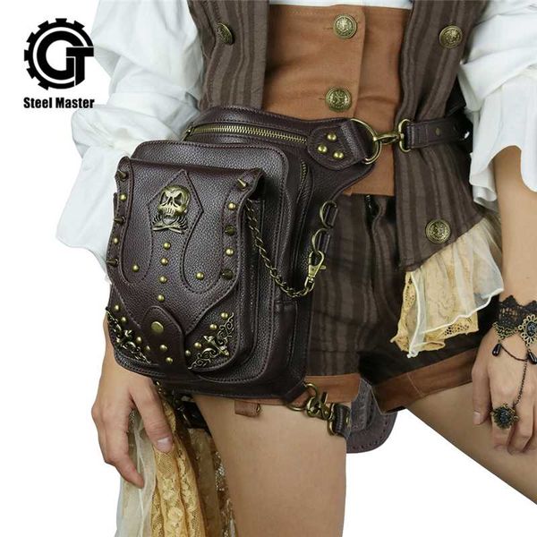 punk gothic skull waist bags brown women men motorcycle brown leather leg bag phone case holder pu vintage rivets shoulder bags
punk gothic skull waist bags brown women men motorcycle brown leather leg bag phone case holder pu vintage rivets shoulder bags