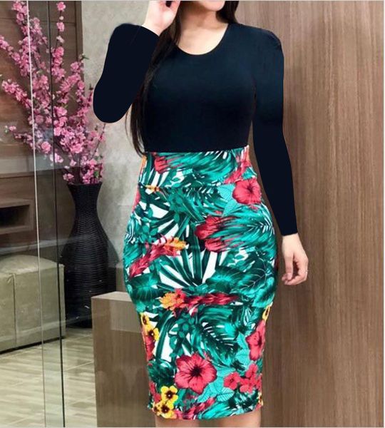 Fashion Plus Size Dress New 2020 Autumn European and American Color Matching Flower Bag Hip Dress Plus Size Women's Clothing Size S-5XL
Fashion Plus Size Dress New 2020 Autumn European and American Color Matching Flower Bag Hip Dress Plus Size Women's Clothing Size S-5XL