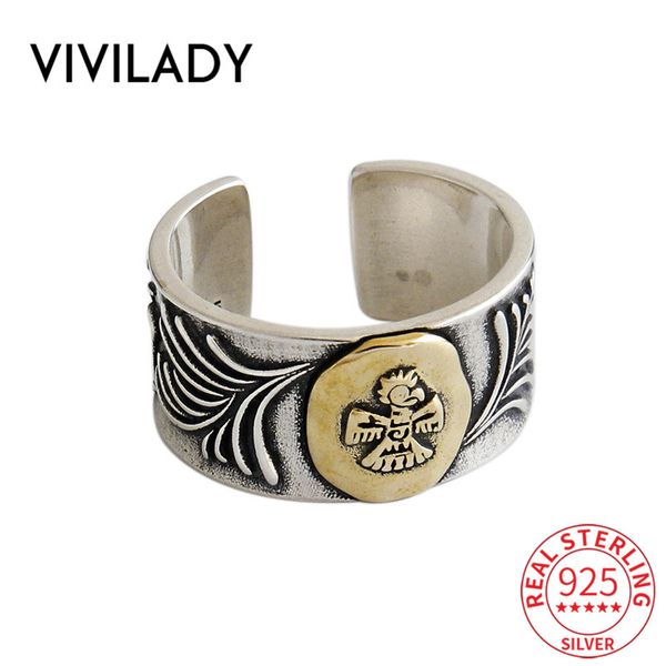 vivilady real 925 sterling silver retro wide animal eagle emboss adjustable women charm ring round circle for female jewelry, Golden;silver
vivilady real 925 sterling silver retro wide animal eagle emboss adjustable women charm ring round circle for female jewelry, Golden;silver