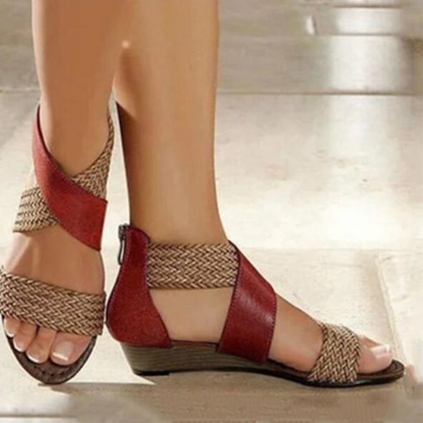 2020 women sandals woman rome wedges ladies zippers shoes summer women's comfortable mixed colors footwear 36-39, Black
2020 women sandals woman rome wedges ladies zippers shoes summer women's comfortable mixed colors footwear 36-39, Black