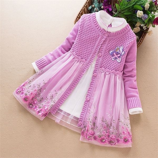 children's clothing set autumn winter elegant kids girl knitted sweater coat+dress two-piece suit for little girls costume 3-10y 0926, White
children's clothing set autumn winter elegant kids girl knitted sweater coat+dress two-piece suit for little girls costume 3-10y 0926, White