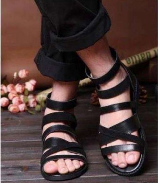 korean style summer sandalias flat heel soft leather ankle strap mens gladiators 2020, Black
korean style summer sandalias flat heel soft leather ankle strap mens gladiators 2020, Black