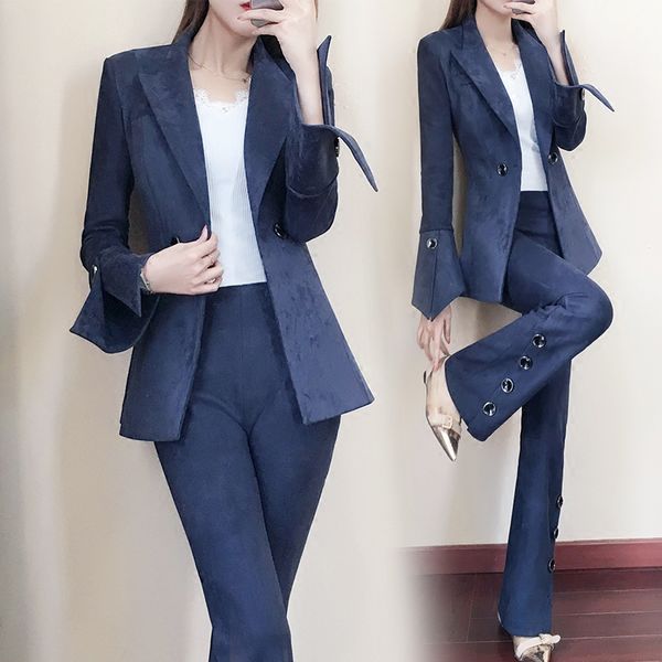 2020 women's spring new fashion slim suit suit female temperament autumn was thin professional two-piece trend wild, White
2020 women's spring new fashion slim suit suit female temperament autumn was thin professional two-piece trend wild, White