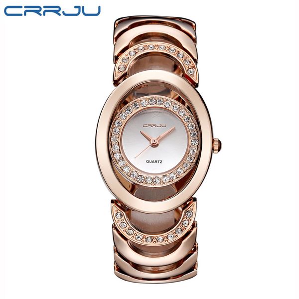 crrju fashion casual wrist watch women rose gold bracelet watches rhinestone watch clock relogio feminino dames horloges vrouwen, Slivery;brown
crrju fashion casual wrist watch women rose gold bracelet watches rhinestone watch clock relogio feminino dames horloges vrouwen, Slivery;brown