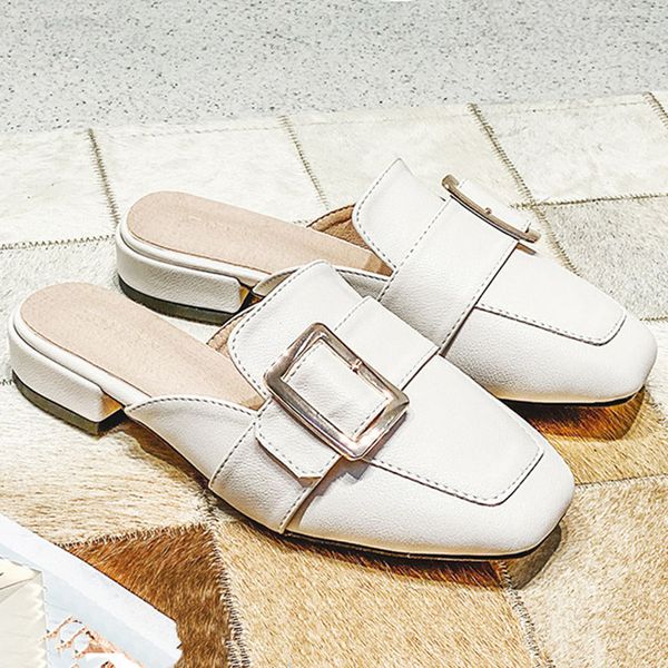 mules slippers women square buckle strap closed toe slides casual outwear square toe low heels pantouflas femme large size 36-45, Black
mules slippers women square buckle strap closed toe slides casual outwear square toe low heels pantouflas femme large size 36-45, Black