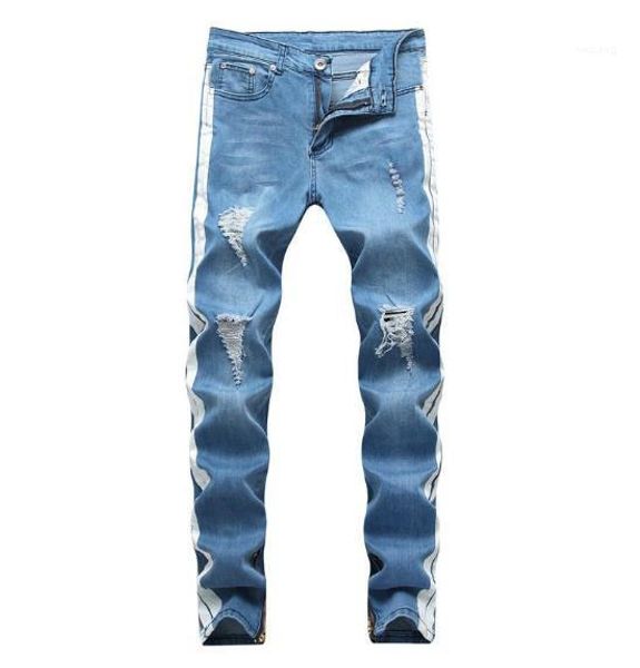 fashion ripped distressed striped jean pants casual long light blue trousers men clothing mens designer jeans
fashion ripped distressed striped jean pants casual long light blue trousers men clothing mens designer jeans