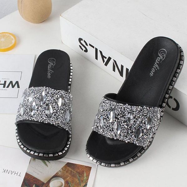 new women crystal diamond bling summer elegant slides sandals beach shoes slippers women 2020, Black
new women crystal diamond bling summer elegant slides sandals beach shoes slippers women 2020, Black