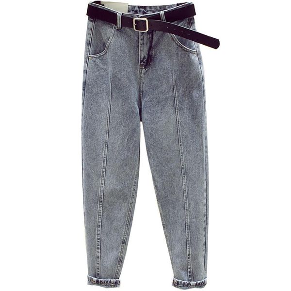 women pants 2020 autumn high waist jean femme pantalon trousers streetwear vintage ankle-length fitness harem denim pants, Blue
women pants 2020 autumn high waist jean femme pantalon trousers streetwear vintage ankle-length fitness harem denim pants, Blue