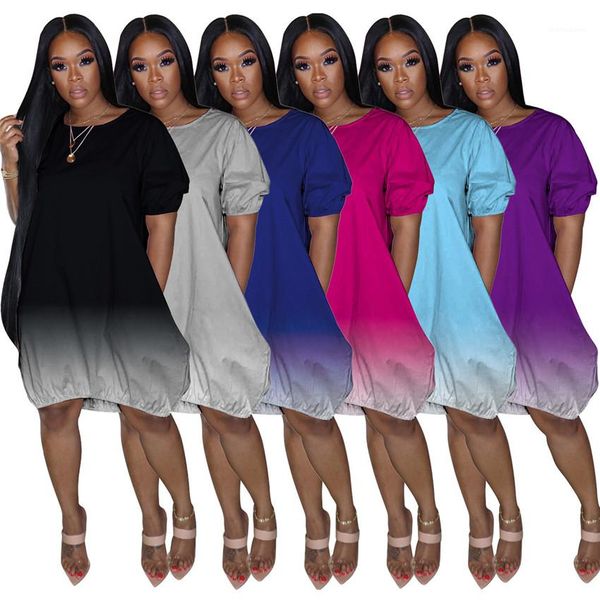 plus size gradient color loose dress casual o neck short sleeve vestidos de mujer women dresses robe, Black;gray
plus size gradient color loose dress casual o neck short sleeve vestidos de mujer women dresses robe, Black;gray