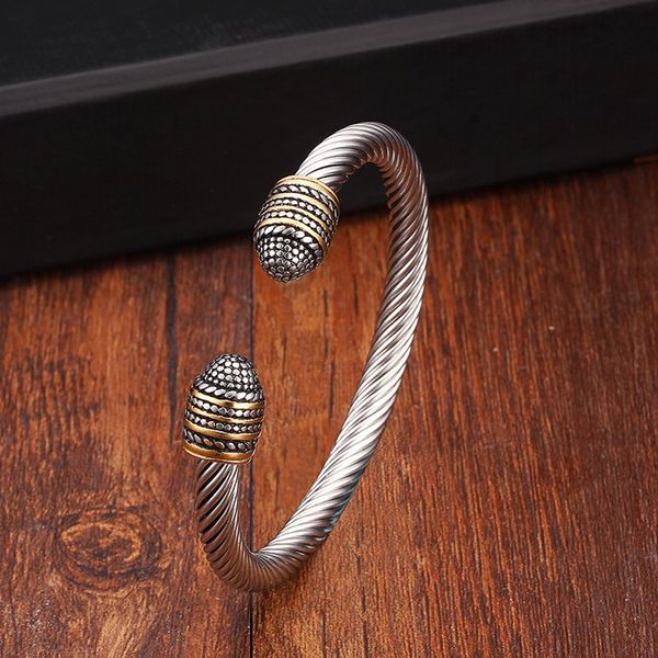 vintage unique braided open fashion cuff stainless steel bangles men male pulseira masculi classic sporty charm bracelets, Black
vintage unique braided open fashion cuff stainless steel bangles men male pulseira masculi classic sporty charm bracelets, Black