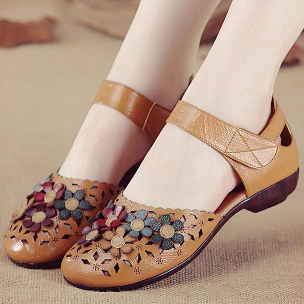 sandals split leather elegant casual hook & loop comfortable low heel flowers woman vintage mom women, Black
sandals split leather elegant casual hook & loop comfortable low heel flowers woman vintage mom women, Black
