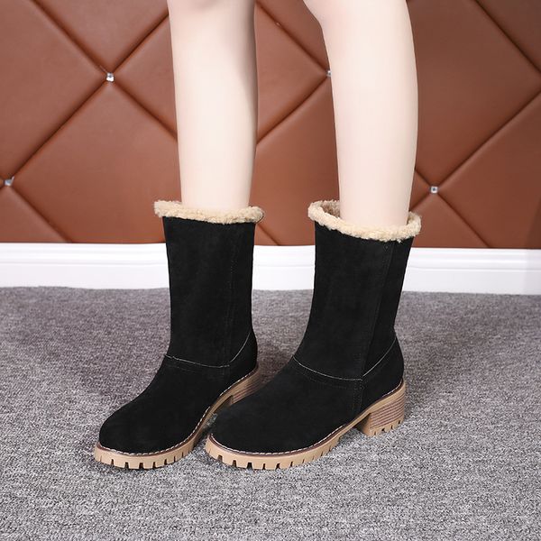 large size 35-43 women boots fashion shoes mid boots plush warm round toe casual female snow zapatillas mujer y11-58, Black
large size 35-43 women boots fashion shoes mid boots plush warm round toe casual female snow zapatillas mujer y11-58, Black