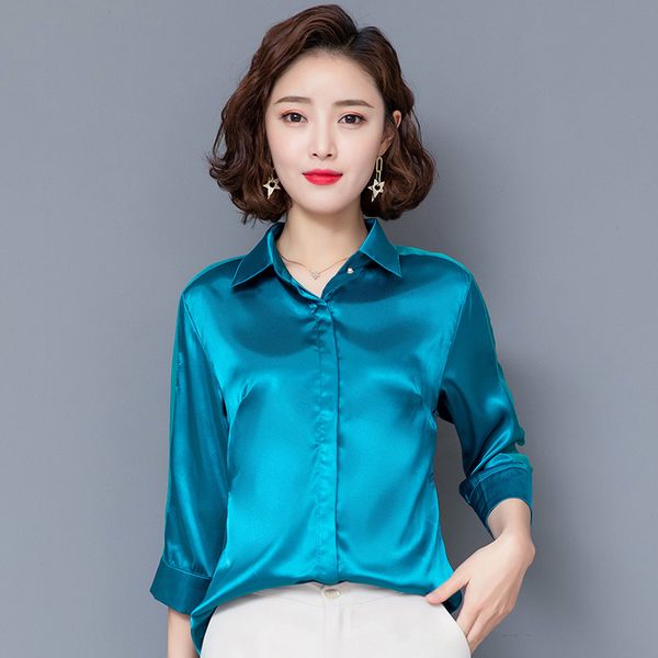 basic women satin shirt blouse mesh sleeves lapel silk shirt women fashion bright color office ladies work female, White
basic women satin shirt blouse mesh sleeves lapel silk shirt women fashion bright color office ladies work female, White