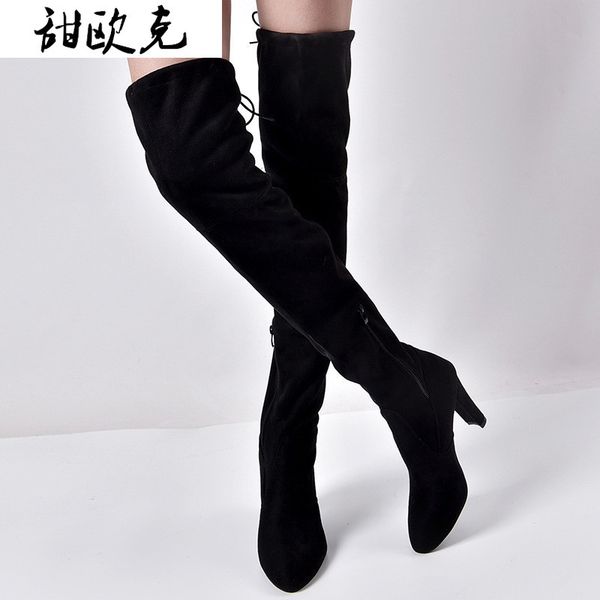 boots 2021 winter women's boots, fashion suede pointed thick heel side high-heeled knee zapatos de mujer, Black
boots 2021 winter women's boots, fashion suede pointed thick heel side high-heeled knee zapatos de mujer, Black