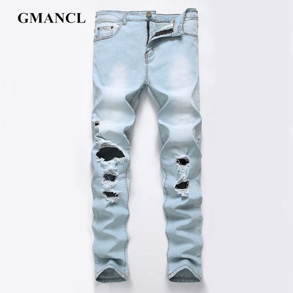 gmancl biker jeans hip hop mens ripped straight denim pants destroyed slim knee holes streetwear men trousers jeans, Blue
gmancl biker jeans hip hop mens ripped straight denim pants destroyed slim knee holes streetwear men trousers jeans, Blue