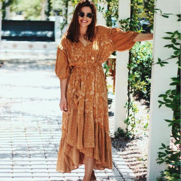casual dresses ayualin midi for women elastic waist ruffles half sleeve gypsy dress rayon floral print maxi autumn boho vestido, Black;gray
casual dresses ayualin midi for women elastic waist ruffles half sleeve gypsy dress rayon floral print maxi autumn boho vestido, Black;gray