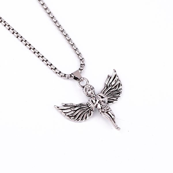1pc vintage punk angel cupid necklace men trendy rock metal color small wing baby pendant choker for women jewelry gift n86, Silver
1pc vintage punk angel cupid necklace men trendy rock metal color small wing baby pendant choker for women jewelry gift n86, Silver