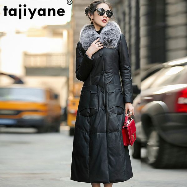 real fur collar genuine leather jacket autumn winter coat women clothes 2020 sheepskin down coat female long zt4954, Black
real fur collar genuine leather jacket autumn winter coat women clothes 2020 sheepskin down coat female long zt4954, Black