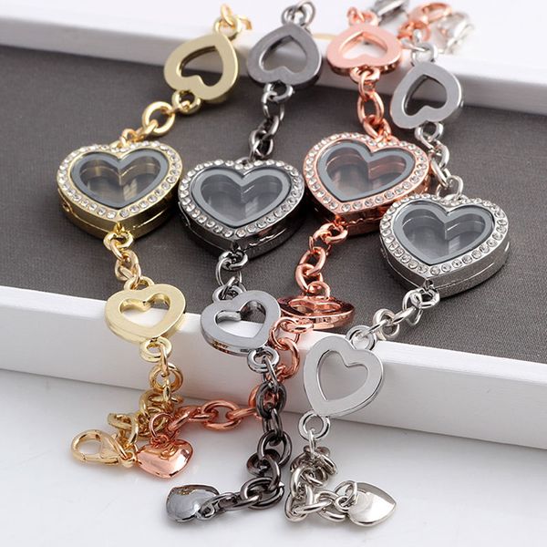 iced out crystal heart shaped living memory locket link chain bracelet for lovers floating charm fashion jewelry, Golden;silver
iced out crystal heart shaped living memory locket link chain bracelet for lovers floating charm fashion jewelry, Golden;silver