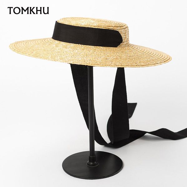 new wide brim sun hats 15cm brim boater straw hat flat women summer chapeau hat white black ribbon tie sunscreen beach cap, Blue;gray
new wide brim sun hats 15cm brim boater straw hat flat women summer chapeau hat white black ribbon tie sunscreen beach cap, Blue;gray