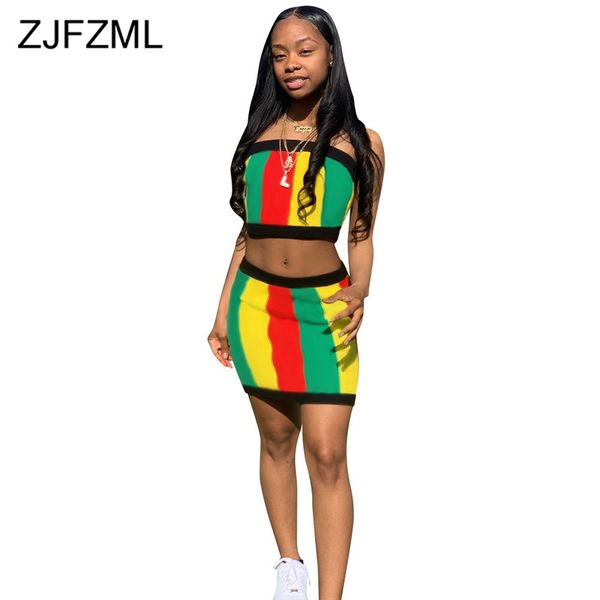 women's two piece pants rainbow striped set summer clothes for women strapless backless crop bodycon mini skirts 2 club outfit, White
women's two piece pants rainbow striped set summer clothes for women strapless backless crop bodycon mini skirts 2 club outfit, White