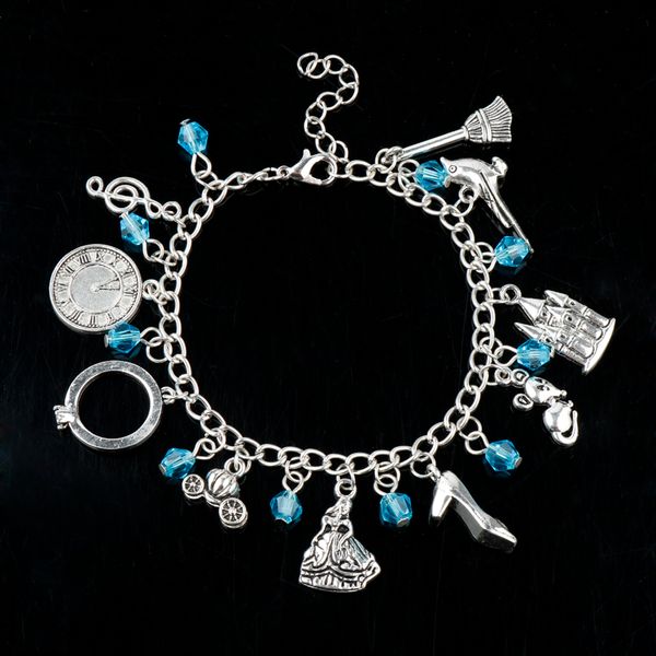 link, chain once upon a time jewelry princess cinderella high heel/dress/pumpkin carriage pendants bangles bracelets charms retro bracelet, Black
link, chain once upon a time jewelry princess cinderella high heel/dress/pumpkin carriage pendants bangles bracelets charms retro bracelet, Black
