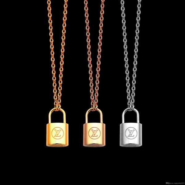 luxury jewelry silver rose gold lock pendant designer necklace 18k gold stainless thin chain women necklaces fashion style
luxury jewelry silver rose gold lock pendant designer necklace 18k gold stainless thin chain women necklaces fashion style