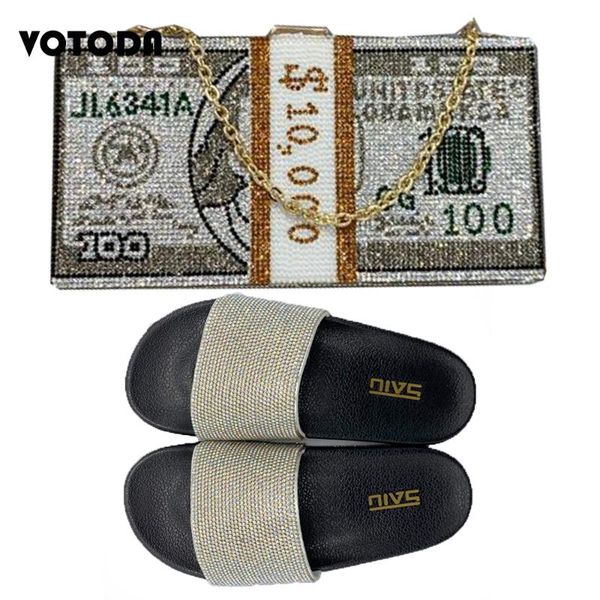 summer women bling slippers flat bottom beach sandals female handbag crystal money usd bags dollar design wallet shoes bag set, Black
summer women bling slippers flat bottom beach sandals female handbag crystal money usd bags dollar design wallet shoes bag set, Black