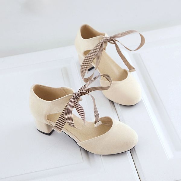 sweet hipster soft sister lolita bow fairy sandals size chunky semi-high heeled baotou lace-up student's shoes, Black
sweet hipster soft sister lolita bow fairy sandals size chunky semi-high heeled baotou lace-up student's shoes, Black