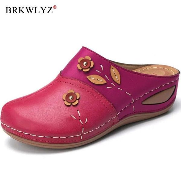 2020 women sandals summer women shoes soft bottom retro baotou shoes woman flowers leaves style wedges slippers plus size, Black 
2020 women sandals summer women shoes soft bottom retro baotou shoes woman flowers leaves style wedges slippers plus size, Black