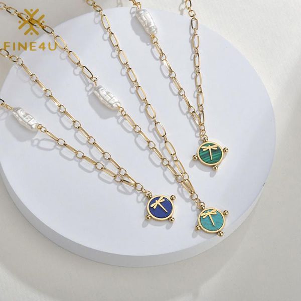 fine4u n615 stainless steel dragonfly pendant necklace gold color long bamboo chain necklace natural pearl jewelry for women, Silver
fine4u n615 stainless steel dragonfly pendant necklace gold color long bamboo chain necklace natural pearl jewelry for women, Silver