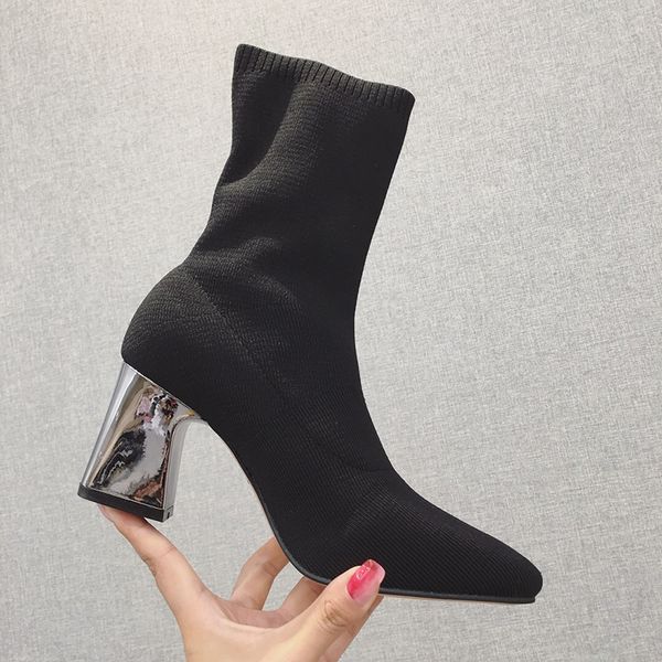 boots 2021 women pointed toe winter sock ladies booties thick heels shoes for woman fashion mid-calf elegant female dress, Black
boots 2021 women pointed toe winter sock ladies booties thick heels shoes for woman fashion mid-calf elegant female dress, Black