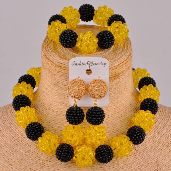 black simulated pearl yellow crystal costume necklace african jewelry set nigerian traditional wedding set fzz87, Silver
black simulated pearl yellow crystal costume necklace african jewelry set nigerian traditional wedding set fzz87, Silver