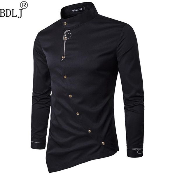 men shirt 2020 spring personality oblique button irregular men casual shirt new arrival long sleeve casual slim fit male shirts, White;black
men shirt 2020 spring personality oblique button irregular men casual shirt new arrival long sleeve casual slim fit male shirts, White;black
